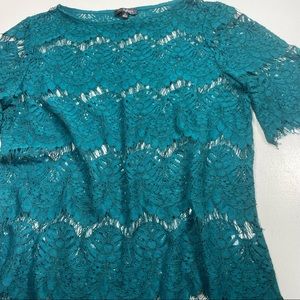 The Limited Teal Lace Blouse Medium